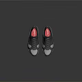 Gray Sporty Sneakers With White Accents Thick Sole And Lace Up Design