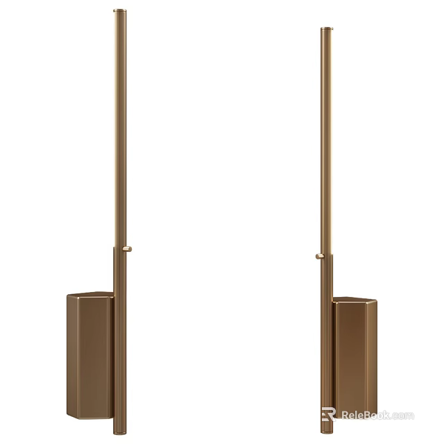 Modern Bronze Wall Sconces Featuring Vertical Design and Sleek Metal Base 3d model