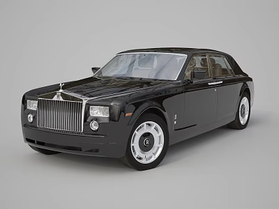 Black Rolls Royce Luxury Sedan With Classic Design And Silver Wheels 3d model