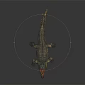 Realistic 3D Rendered Crocodile With Scaly Skin And Sharp Teeth On Dark Background 3d model