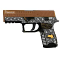 SIG SAUER P250 Pistol With Copper Black Design Engraved Patterns And Gold Grip Emblem