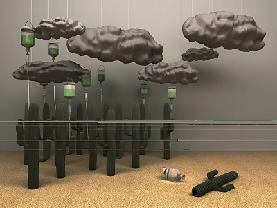 Modern Meichen installation art 3d model