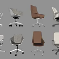 Modern Office Chairs With Various Designs Different Colors in White Gray Brown And Wheels