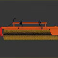 Red Industrial Cleaning Roller Brush Equipment With Stiff Bristles And Metal Frame
