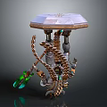 Mechanical Character With Biological Creature Elements And Crystal Top Decorative Structure