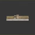 Ancient Fortress Model With Tower Walls Inner Buildings And Pathways Layout Design
