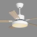 Modern Black Ceiling Fan With LED Light And Five Blades Design