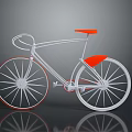 Modern Stylish Bicycle With White Frame Orange Seat And Reflective Wheel Design