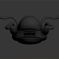 Gray Textured 3D Model Creature With Multiple Curved Limbs And Smooth Body