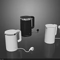 Modern Black And White Electric Kettles With Silver Trim For Household Use