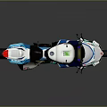 Suzuki Racing Motorcycle With White Blue Body Green Red Accents And Aerodynamic Design