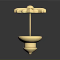 Golden Decorative Flower Shaped Hat Coat Stand Top Base Piece