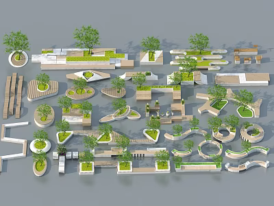 Modern outdoor chair landscape seat 3d model