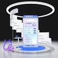 AI Health Management Center Island With Smartphone Display Stand And Information Interface