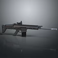 Modern Tactical Assault Rifle With Scope Magazine And Rail System 3d model