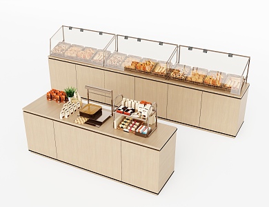 Modern Dessert Bakery Display Cabinet 3d model