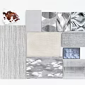 Modern Square Carpet Blanket Cowhide Carpet 3d model