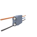 Gray Electrical Connector With Orange Blue Black Wires For Electrical Connections
