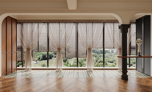 French Middle Gauze Blinds 3d model