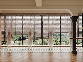 French Middle Gauze Blinds 3d model