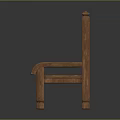Classic Traditional Wooden Leisure Chair With Slatted Back Armrests And Square Legs