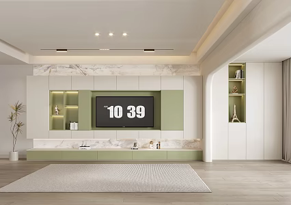 Cream Wind TV Cabinet Balcony Cabinet Combination 3d model