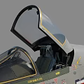 Vintage Military Fighter Jet With Open Cockpit Wing Emblem And Weapon Mounts