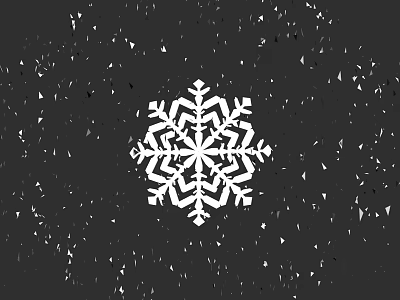 White Snowflake Illustration On Black Background With Small Decorative Fragments 3d model