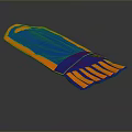 Blue And Orange Striped Foldable Portable Outdoor Living Mat For Camping And Picnic