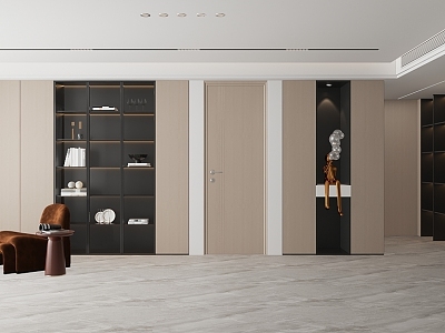 Modern Light Luxury Living Room Door Wall Cabinet 3d model