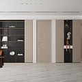 Modern Light Luxury Living Room Door Wall Cabinet 3d model