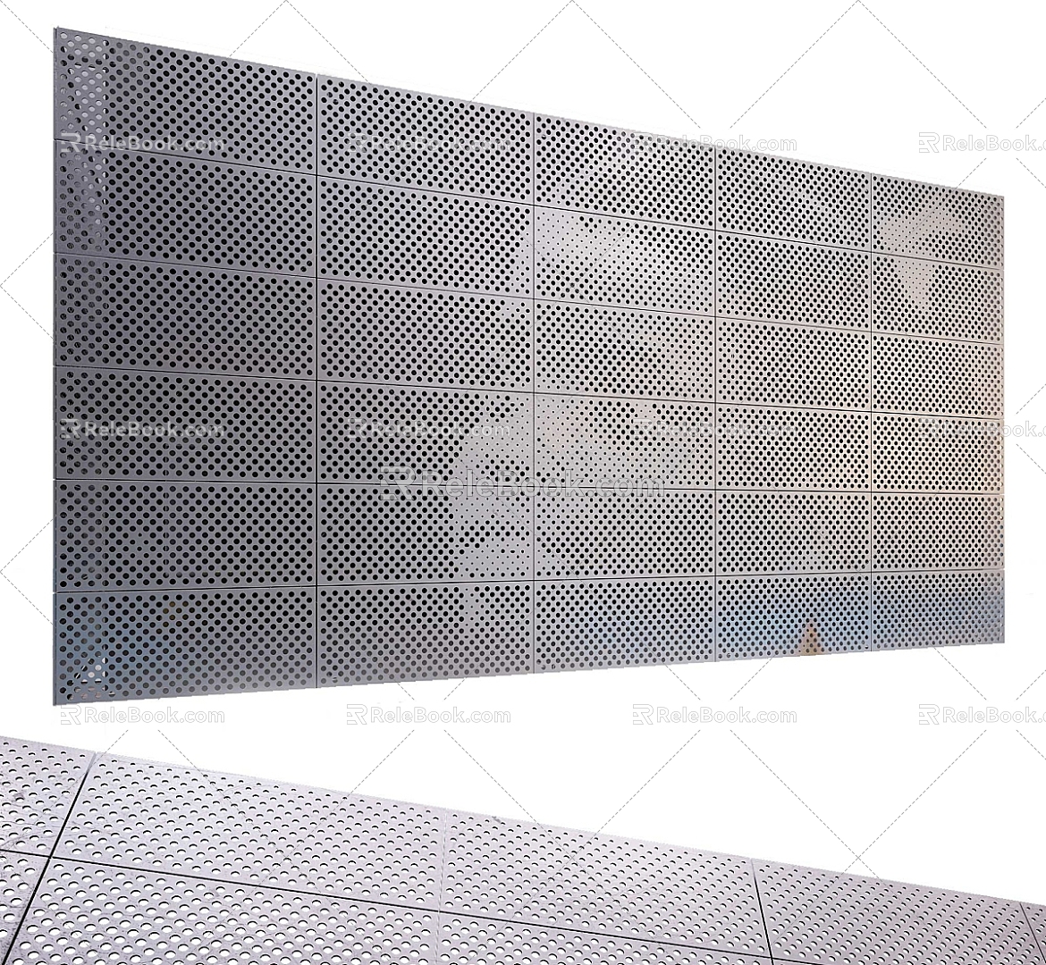 Punched Plate Perforated Plate Metal Wall Panel 3d model