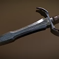 Ancient Handcrafted Sword With Intricate Engraved Blade And Decorated Hilt