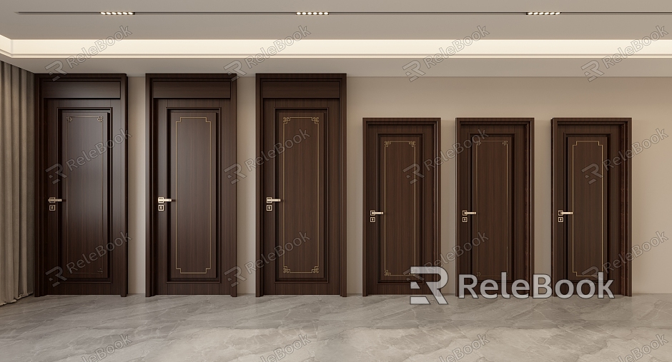 New Chinese style door model