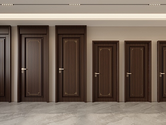 New Chinese style door 3d model