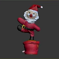 Plush Santa Claus Character Standing In Red Pot With White Beard And Red Hat