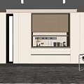 Modern Minimalist Sideboard With Light Strips Sleek Countertop And Storage Cabinets