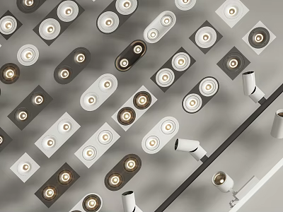 Modern Downlights and Spotlights with Various Styles and Designs for Indoor Lighting 3d model