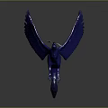 Blue Winged Mythical Creature Game and Film Character With Luminous Halo And Ornate Design