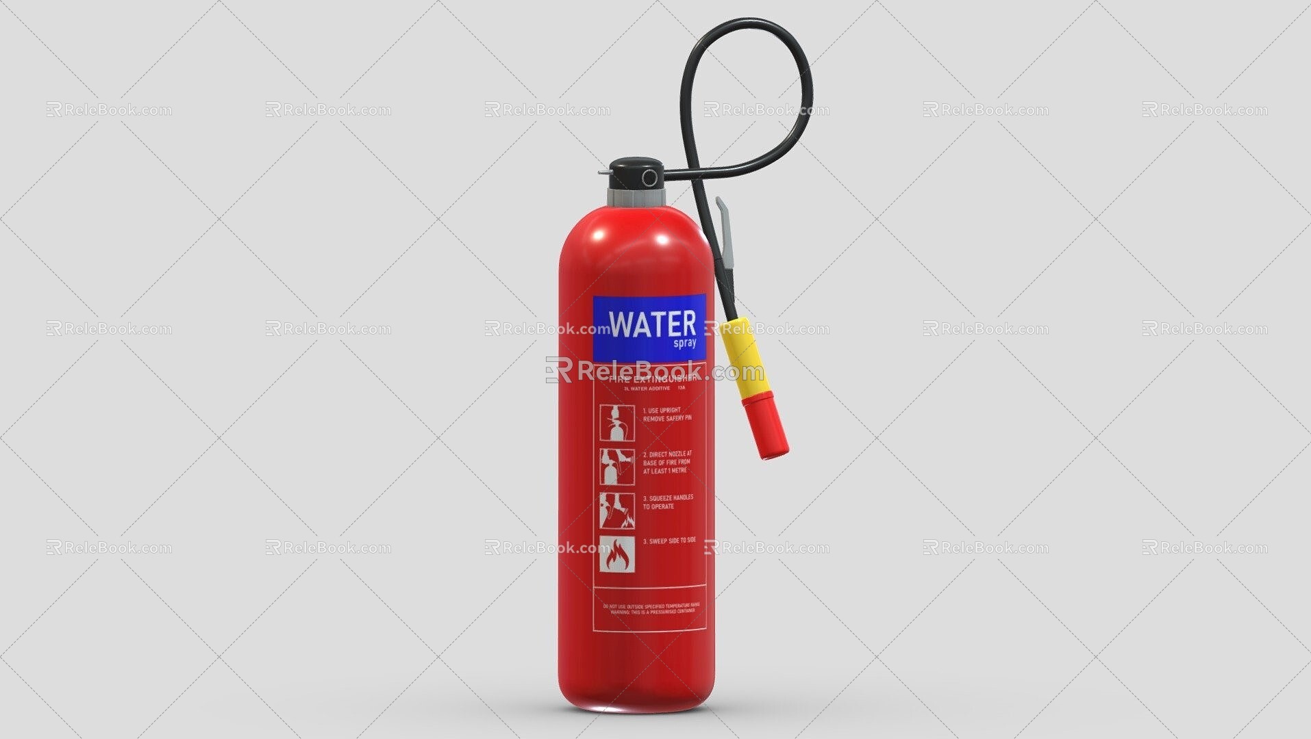 Modern fire extinguisher train 3d model