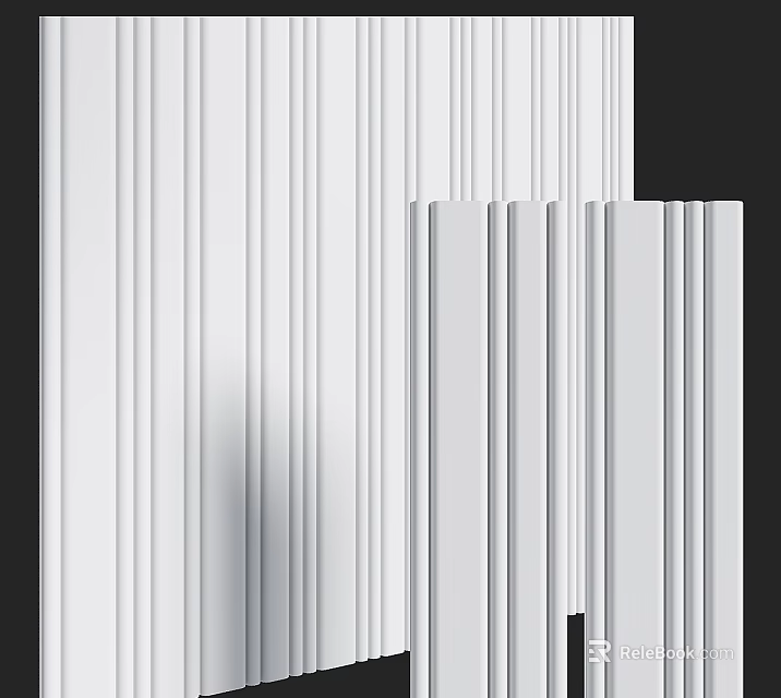 White Decorative Wall Panels For Modern Interior Design And Home Decor 3d model 