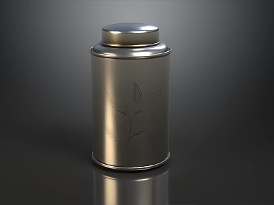 High Quality Stainless Steel Airtight Tea Canister With Delicate Etched Leaf Pattern For Daily Use 3d model