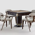 Elegant Mahjong Table With Four Wooden Chairs And Modern Design