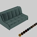 Modern Two Seater Sofa with Light Blue Color and Multiple Color Options 3d model