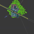 Aerial View of Modern School Campus with Multiple Buildings Sports Field and Surrounding Greenery