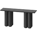 Modern Minimalist Console Table With Cylindrical Legs And Black Top Design 3d model