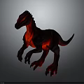 Red Glowing Dinosaur Character As Mythical Fantasy Creature With Luminous Features 3d model