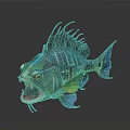 Colorful Tropical Fish With Open Mouth Sharp Teeth And Vibrant Fins Design
