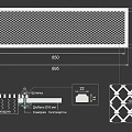 AC Vent Structural Design Featuring Grid Pattern and Detailed Dimensions 3d model