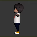 Cartoon Game Movie Character Boy With Brown Hair White Shirt Red Scarf Arms Outstretched